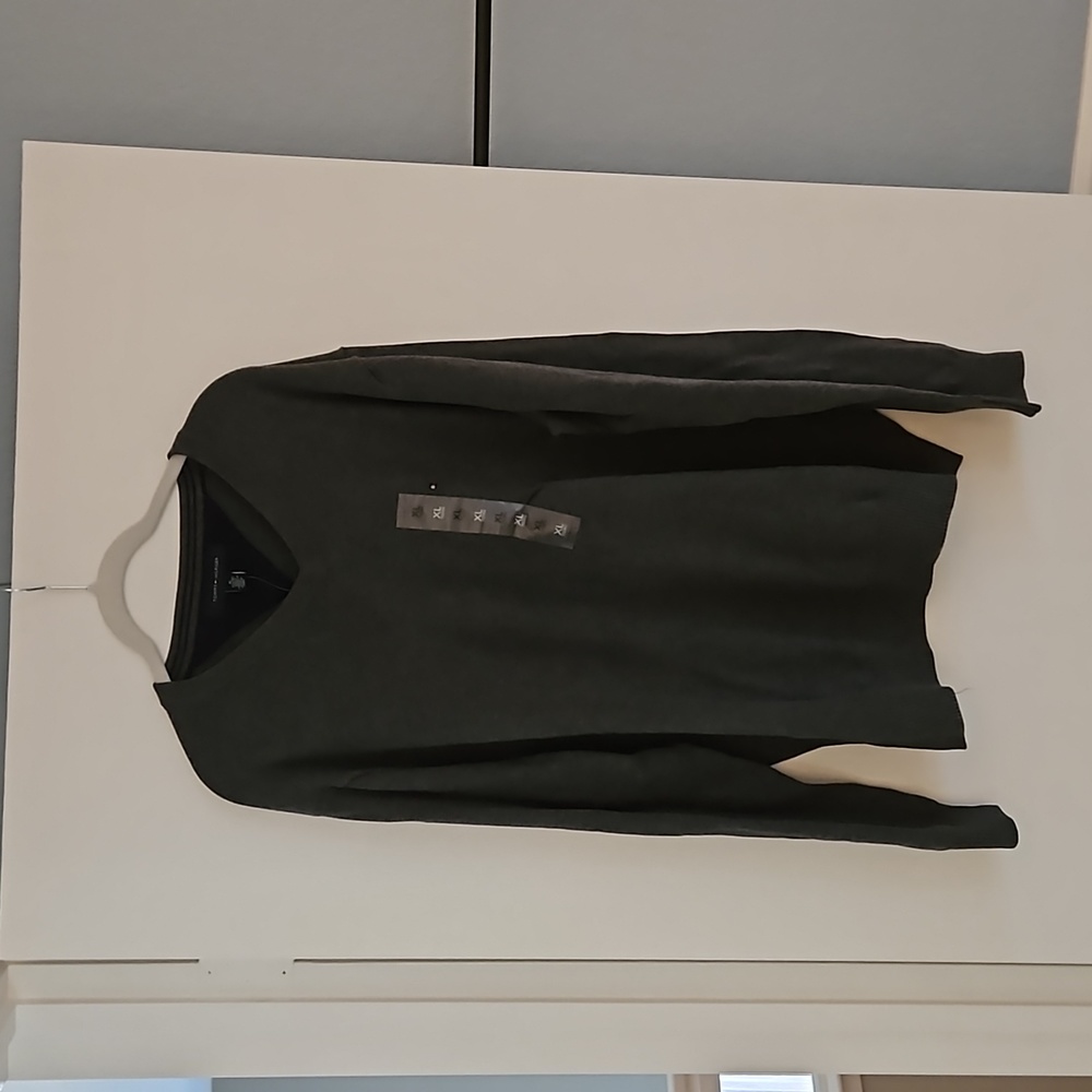Gray V-neck men's sweater